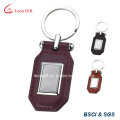 Customized Design Real Leather Keyring with Metal